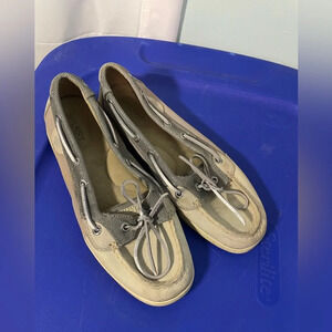 Sperry Top-Sider Women's Angelfish Sparkle Grey Boat Shoe Slip On Size 7.5M